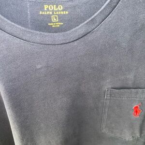 Polo by Ralph Lauren Men's Charcoal Tee with Red Logo